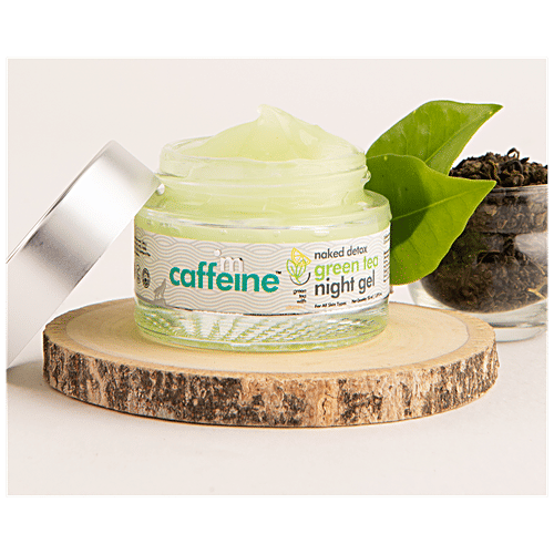 mCaffeine Vitamin C Green Tea Night Gel - With Hyaluronic Acid, 72 Hrs Hydrating, 50 ml