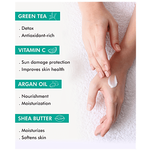 mCaffeine Vitamin C Green Tea Body Lotion - With Shea Butter, Lightweight, Non-Greasy Moisturizer, 200 ml  