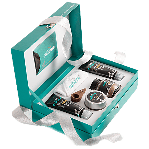 mCaffeine Coffee Mood Gift Set - Body Scrub, Face Wash, Mask & Scrub, For Women & Men, Natural Products, 6 pcs  