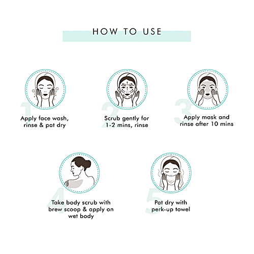 mCaffeine Coffee Mood Gift Set - Body Scrub, Face Wash, Mask & Scrub, For Women & Men, Natural Products, 6 pcs  