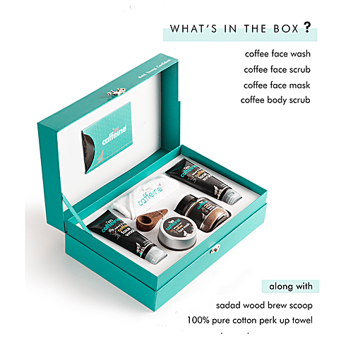 mCaffeine Coffee Mood Gift Set - Body Scrub, Face Wash, Mask & Scrub, For Women & Men, Natural Products, 6 pcs  