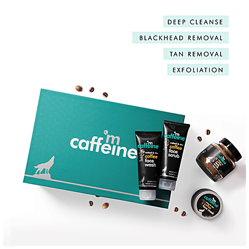 mCaffeine Coffee Mood Gift Set - Body Scrub, Face Wash, Mask & Scrub, For Women & Men, Natural Products, 6 pcs  