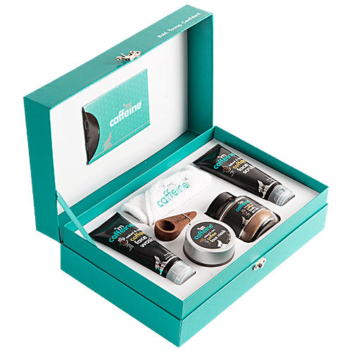 mCaffeine Coffee Mood Gift Set - Body Scrub, Face Wash, Mask & Scrub, For Women & Men, Natural Products, 6 pcs  