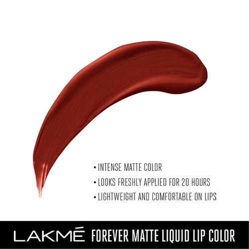 Lakme Forever Matte Liquid Lip Colour, 5.6 ml Red Cherry 