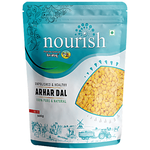 Nourish Unpolished & Healthy Arhar Dal, 500 g Pouch Pure & Natural