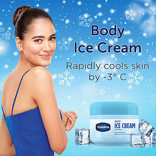 Vaseline Body Ice Cream - Keeps Your Skin Fresh & Hydrated, Instant Cooling, 165 g  Instant Cooling