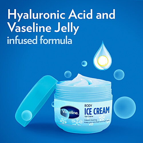 Vaseline Body Ice Cream - Keeps Your Skin Fresh & Hydrated, Instant Cooling, 165 g  Instant Cooling