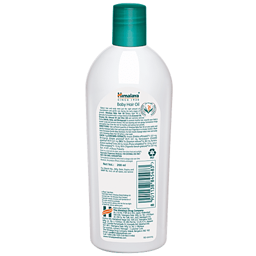 Himalaya Baby Hair Oil - With Coconut Oil, Amla & Methi, Paraben Free, 200 ml  Free from Parabens, Mineral Oil & Synthetic Colours