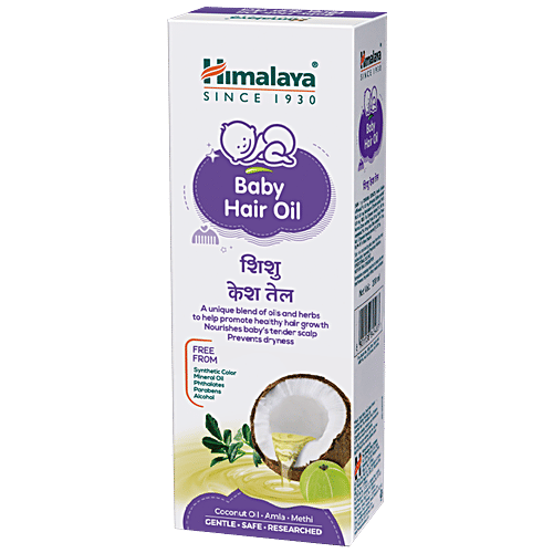 Himalaya Baby Hair Oil - With Coconut Oil, Amla & Methi, Paraben Free, 200 ml  Free from Parabens, Mineral Oil & Synthetic Colours