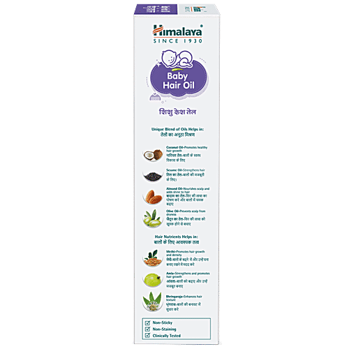 Himalaya Baby Hair Oil - With Coconut Oil, Amla & Methi, Paraben Free, 200 ml  Free from Parabens, Mineral Oil & Synthetic Colours
