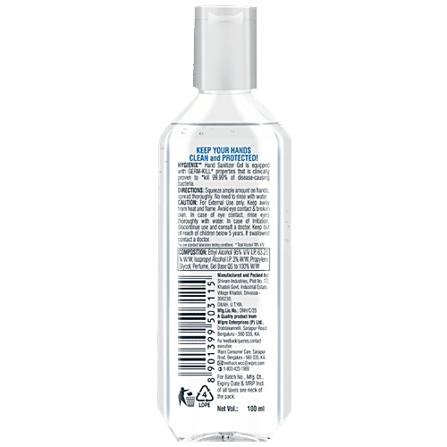 Hygienix Anti-Bacterial Hand Sanitizer - Alcohol Based, 99.99% Germ Kill without Water, 100 ml
