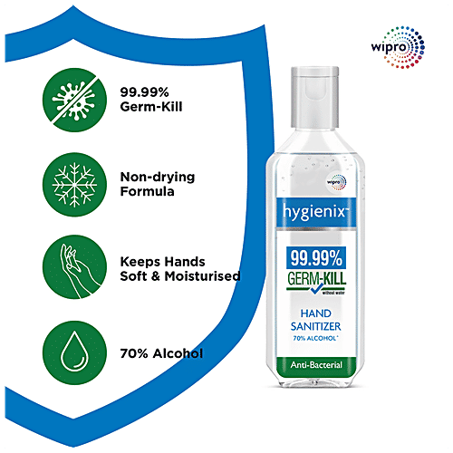 Hygienix Anti-Bacterial Hand Sanitizer - Alcohol Based, 99.99% Germ Kill without Water, 100 ml