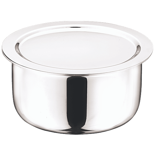 Vinod Platinum Triply Stainless Steel Induction Base Tope With Lid - 18 cm, 2.5 L  