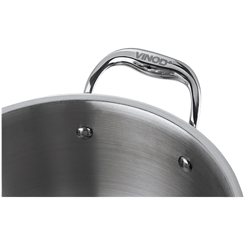 Vinod Platinum Triply Stainless-Steel Saucepot/Casserole - Induction Base, With Lid, 24 cm, 5 L