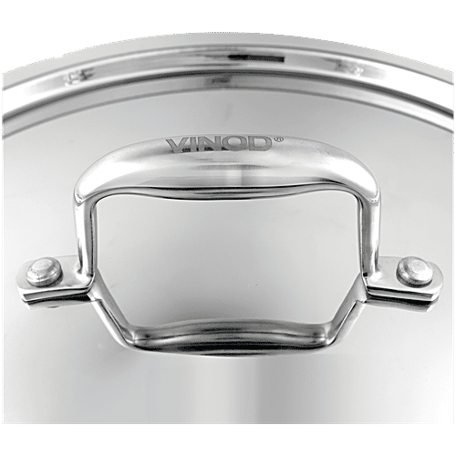 Vinod Platinum Triply Stainless Steel Kadai - 3 Layer, Induction & Gas Friendly, With Steel Lid, 23.5 cm, 2.5 L  Dishwasher Safe