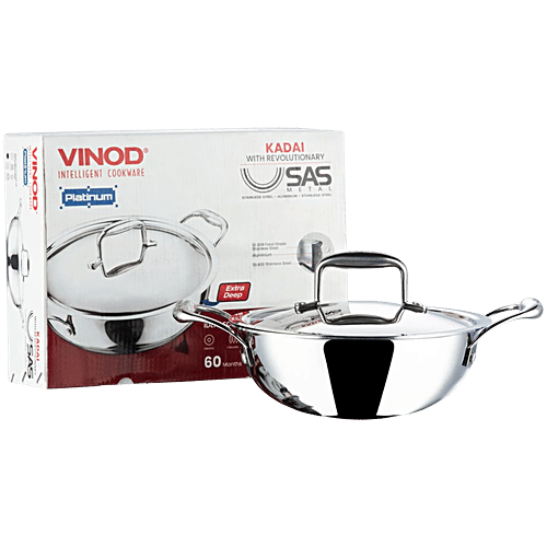 Buy Vinod Platinum Triply Stainless Steel Kadai 3 Layer, Induction