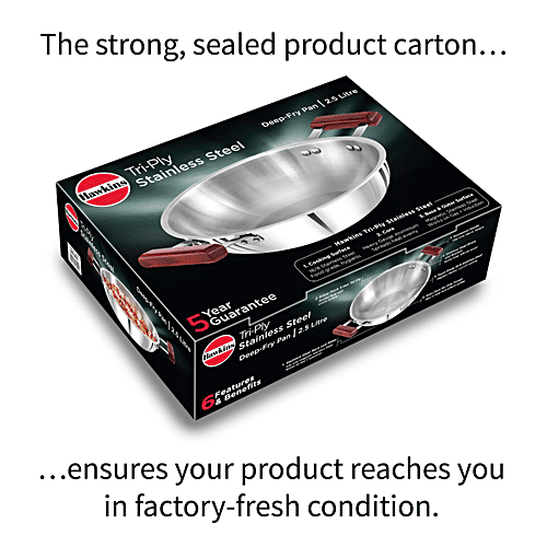 Buy Hawkins TriPly Stainless Steel Deep Fry Pan/Kadai 3 Layer