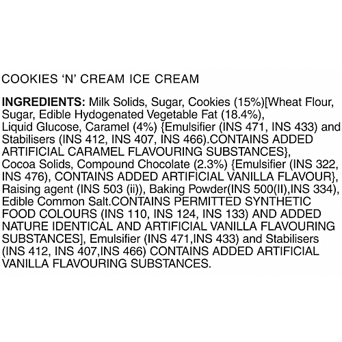 Buy VADILAL Cookies 'N' Cream Ice Cream Online at Best Price of Rs 260
