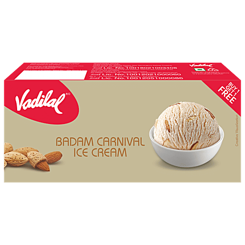 Vadilal Badam Carnival Ice Cream, 700 ml (Buy 1 Get 1 Free) 
