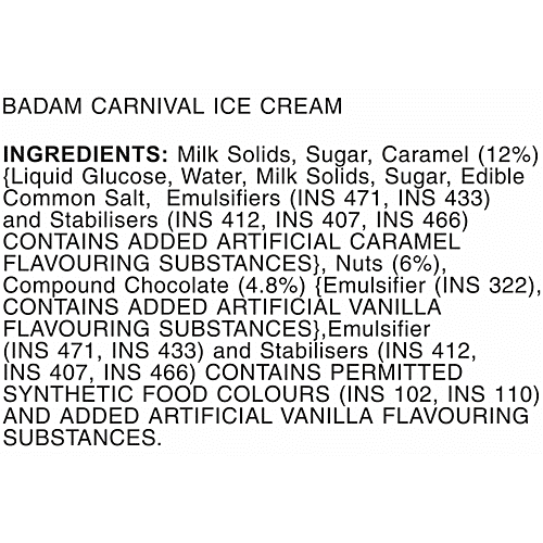 Vadilal Badam Carnival Ice Cream, 700 ml (Buy 1 Get 1 Free) 