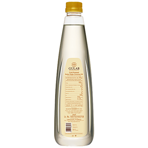 Gulab Cold Pressed Extra Virgin Coconut Oil, 1 L Zero Cholesterol