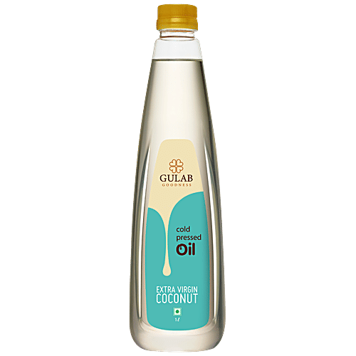 Gulab Cold Pressed Extra Virgin Coconut Oil, 1 L Zero Cholesterol