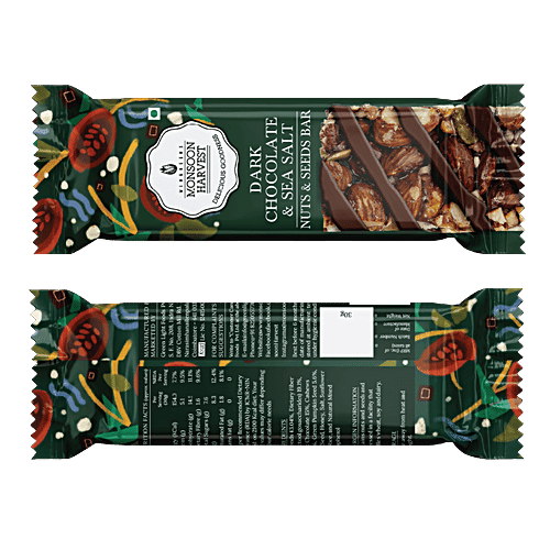 Wingreens Harvest Nuts & Seeds Bar - Dark Chocolate & Sea Salt, 30 g Zero Trans Fat