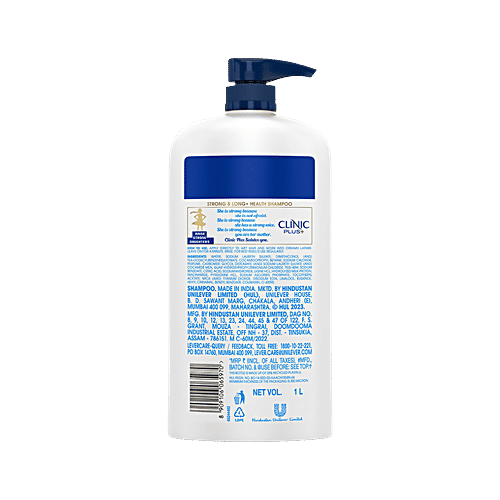 Clinic Plus Strong & Long Shampoo - With Milk Protein & Multivitamin, 1 L