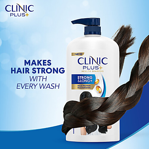 Clinic Plus Strong & Long Shampoo - With Milk Protein & Multivitamin, 1 L