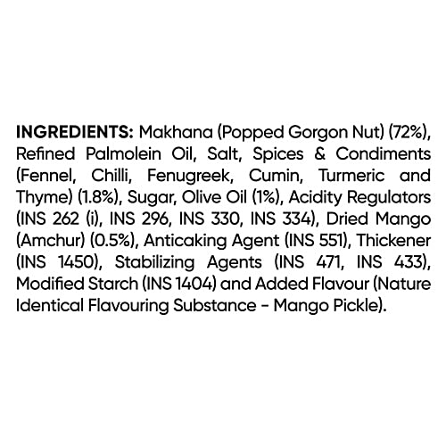 Snack Factory Achari Mango Roasted Makhana, 11 g  