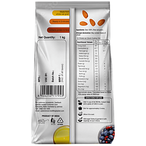 bb Royal Instant Oats, 1 kg  