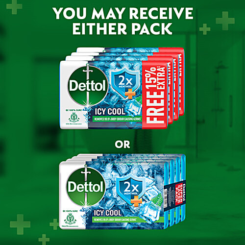 Dettol Intense Cool 2X Menthol Soap, Protects from Body Odour, 75 g (Pack of 4)