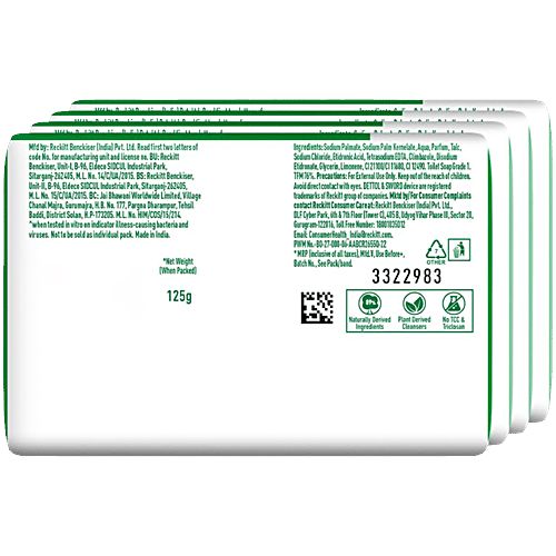 Dettol Original Bathing Soap Bar With 12hr Germ Protection, 125 g (Pack of 5) Protects from Germs