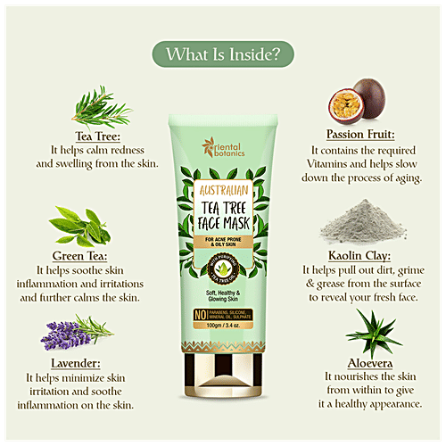 Oriental Botanics Australian Tea Tree Anti Acne Face Mask, 100 g