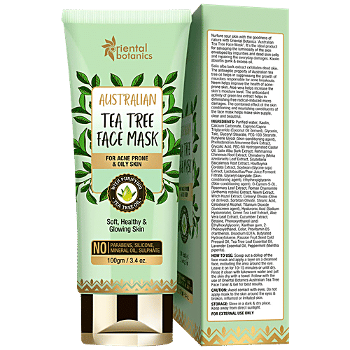 Oriental Botanics Australian Tea Tree Anti Acne Face Mask, 100 g