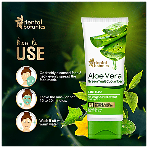 Buy Oriental Botanics Aloe Vera, Green Tea & Cucumber Face Mask Online