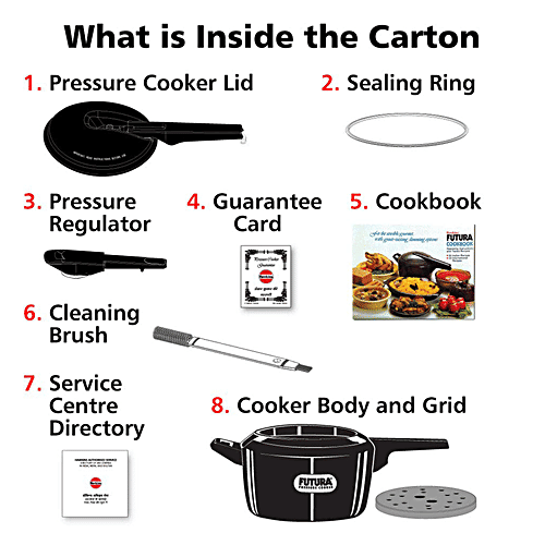 Hawkins Futura Hard Anodised Aluminium Pressure Cooker - Induction Base Black, IFP50, 5 L  Low Oil Cooking