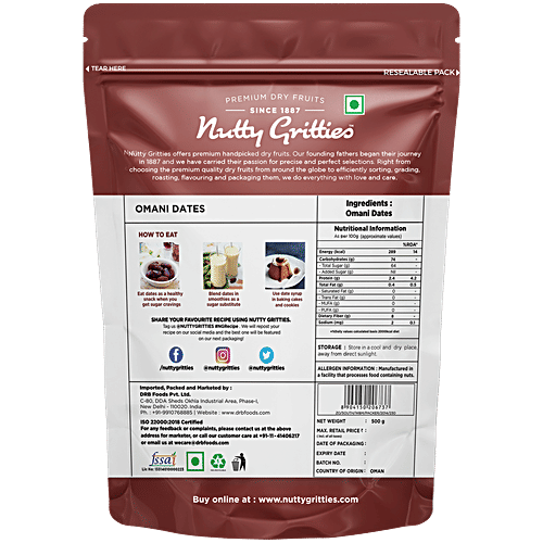 Nutty Gritties Omani Dates, 500 g