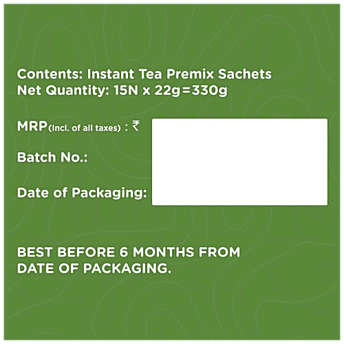 Chaayos Instant Tea Premix - Masala, Regular Sugar, 330 g (15 Sachet x 22 g each) 