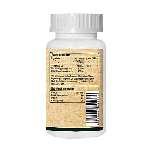 Pure Nutrition Omega 3 Triple Strength Marine Fish Oil Capsules For Brain, Heart & Eye Health, 60 Capsules  