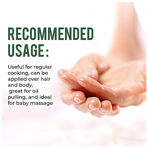 Pure Nutrition  Pure Nutrition Raw Cold Pressed Virgin Coconut Oil For Hair, Skin, Massage & Edible (Glass Bottle), 500 ml Glass Bottle Rich in MCT