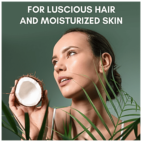 Pure Nutrition  Pure Nutrition Raw Cold Pressed Virgin Coconut Oil For Hair, Skin, Massage & Edible (Glass Bottle), 500 ml Glass Bottle Rich in MCT