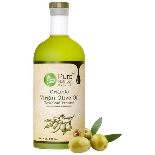 Buy Pure Nutrition Pure Nutrition Raw Cold Pressed Virgin Olive Oil,  Moisturizer for Skin & Hair, Ideal for Dressing & Garnishing (Glass Bottle)  Online at Best Price of Rs  - bigbasket