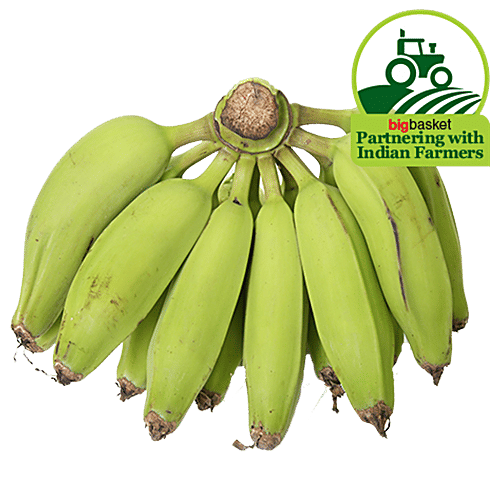 fresho! Raw Banana - Green, 3 pcs  Rich in Fiber, Vitamin B6 & C