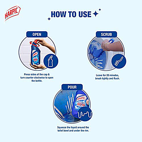 Harpic Power Plus Toilet Cleaner - Original, 900 ml  Kills 99.9% of Germs