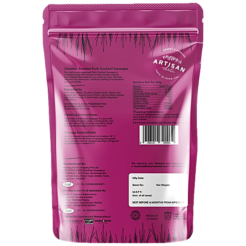 Artisan Deli Cheddar Smoked Pork Cocktail Sausages, 200 g  