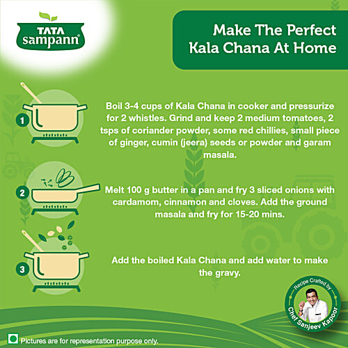 Tata Sampann Kala Chana - Unpolished, 1 kg Pouch Source of Protein