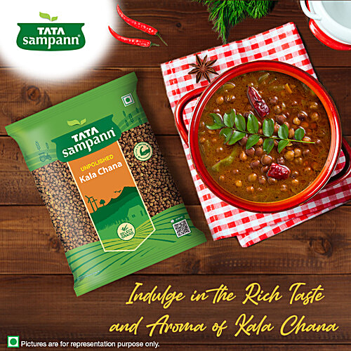 Tata Sampann Kala Chana - Unpolished, 1 kg Pouch Source of Protein