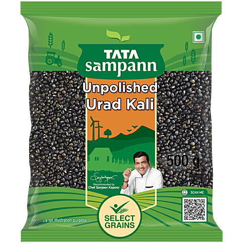 Tata Sampann Unpolished Urad Kali, 500 g  