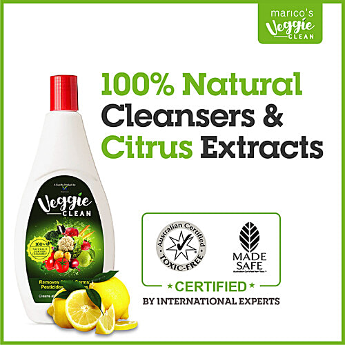 Veggie Clean Fruits & Vegetables Washing Liquid - Removes 99.9% Germs, Pesticides & Waxes, 200 ml  Removes 99.9% Germs, Pesticides & Waxes